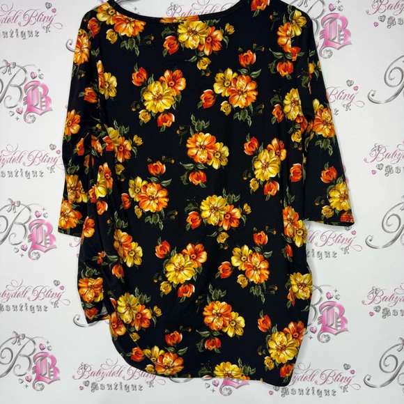 Edista top floral Mary golds black orange green yellow flowers πfloral high low - Picture 6 of 6